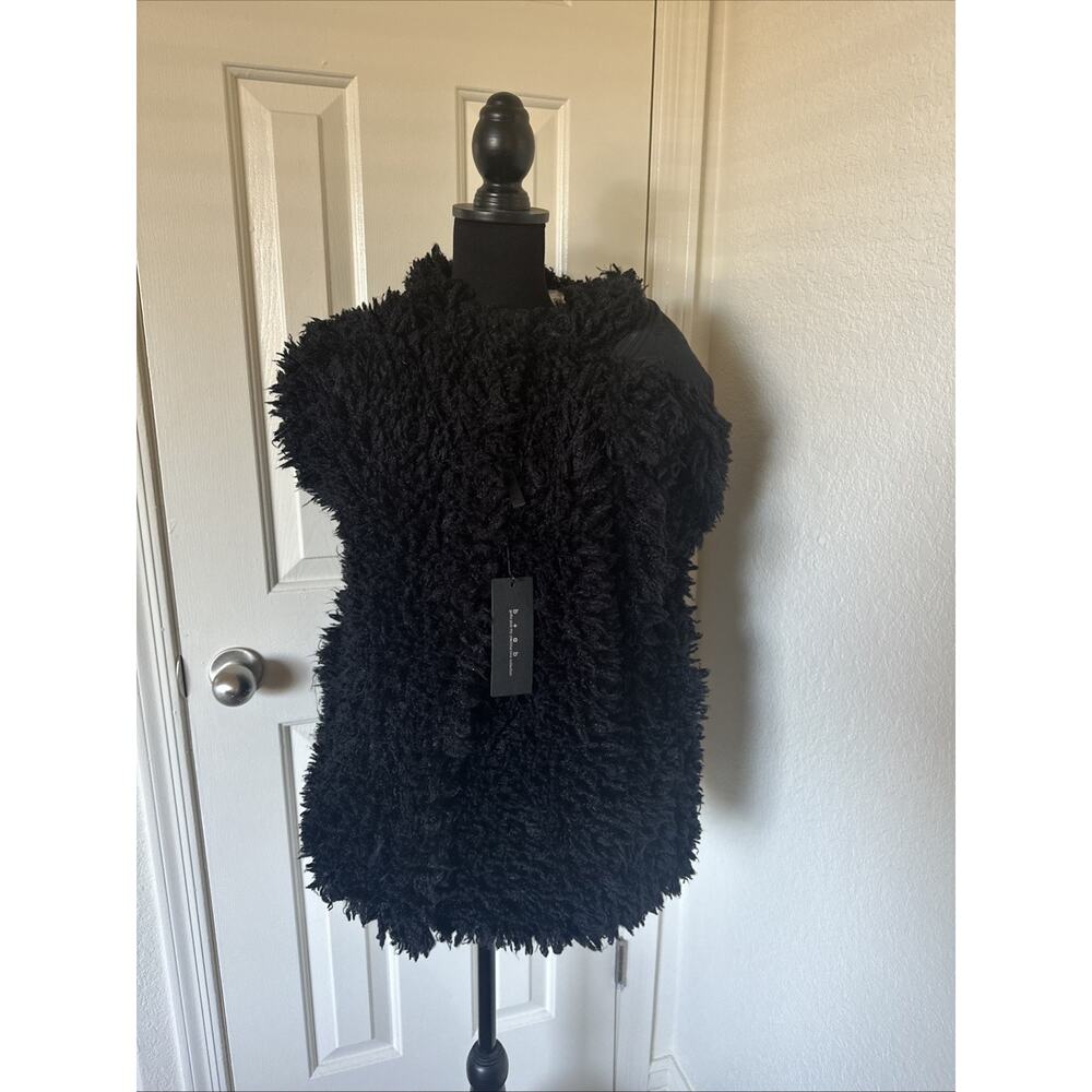 Hello Kitty Black Furry Sanrio Sz XS Oversized Vest Coat NWT Zip Hoodie Women’s